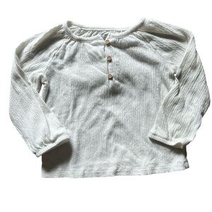 Carter’s Toddler Girl White Gauze Long Sleeve Top | 2T